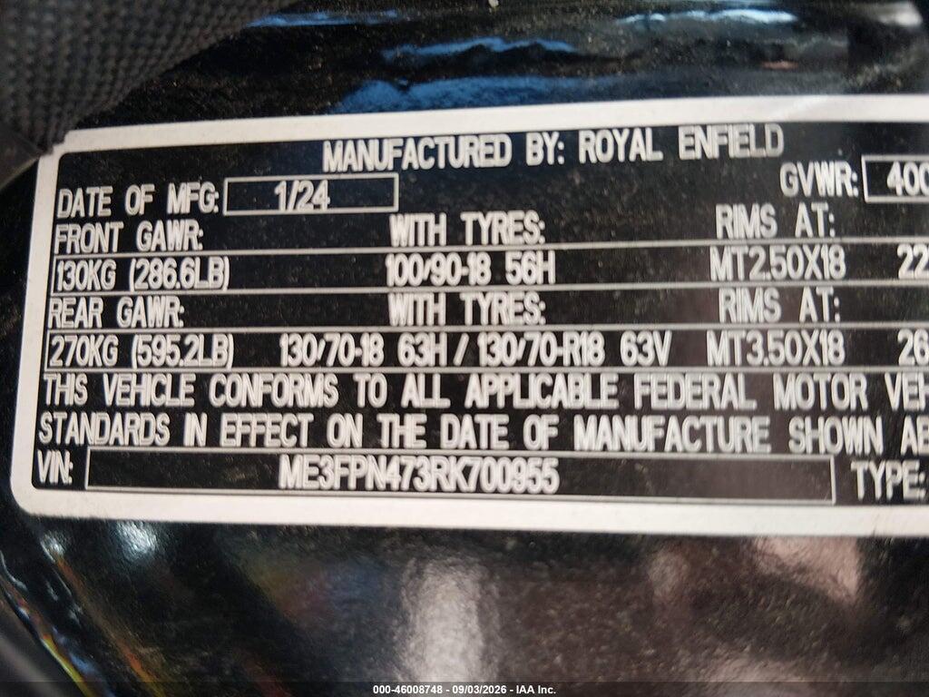 ME3FPN472RK700140 2024 ROYAL ENFIELD MOTORS INT 650 photo no. 10