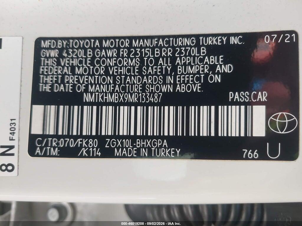 NMTKHMBX9MR133487 2021 TOYOTA C-HR photo no. 9