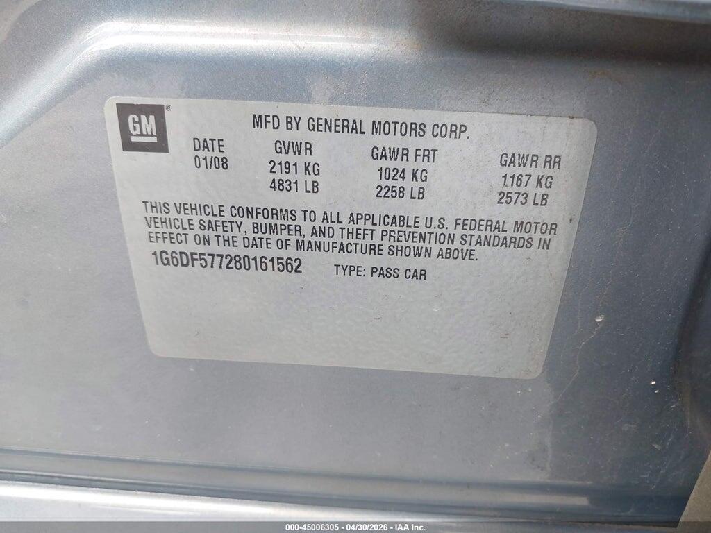 1G6DF577280161562 2008 CADILLAC CTS photo no. 9
