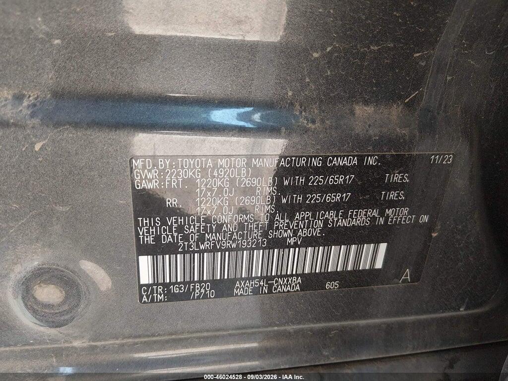 2T3LWRFV9RW193213 2024 TOYOTA RAV4 HYBRID photo no. 9