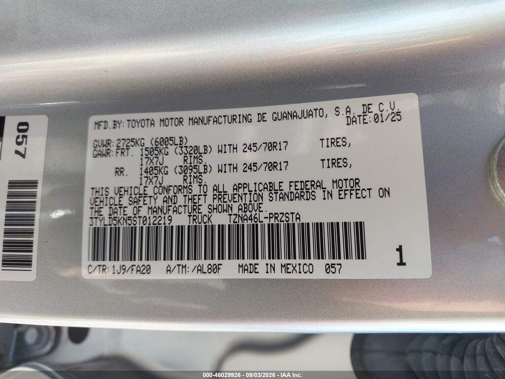 3TYLD5KN5ST012219 2025 TOYOTA TACOMA photo no. 9