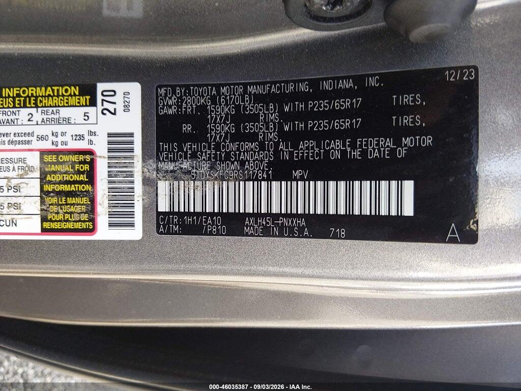 5TDYSKFC9RS117841 2024 TOYOTA SIENNA photo no. 9