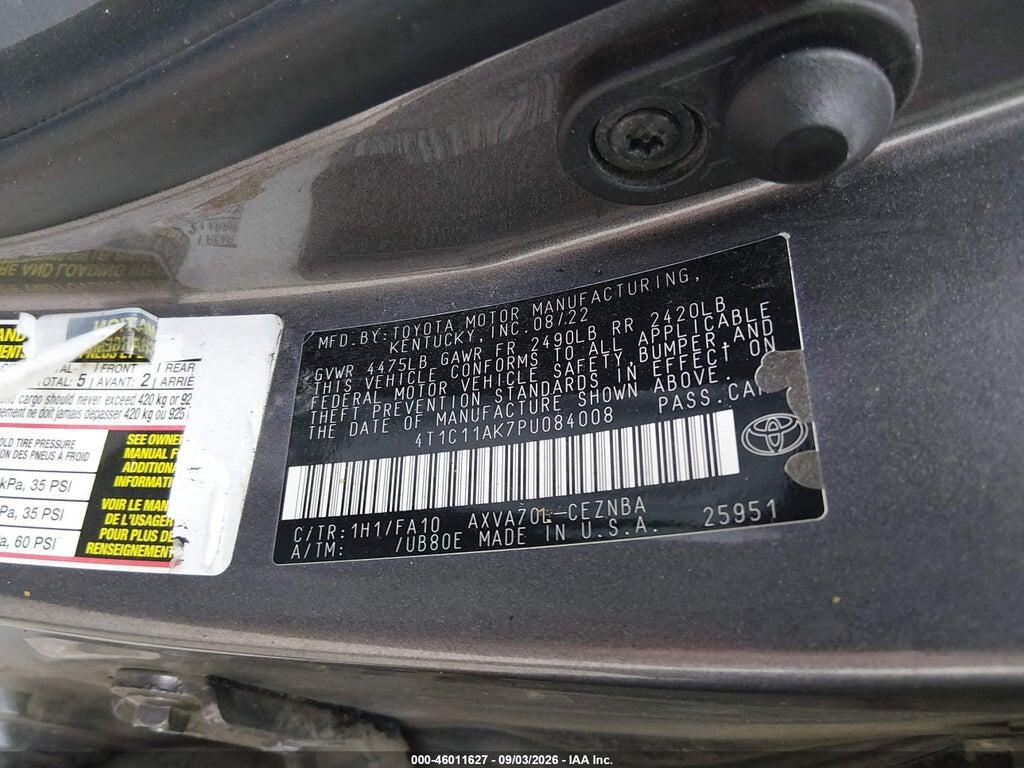 4T1C11AK7PU084008 2023 TOYOTA CAMRY photo no. 9