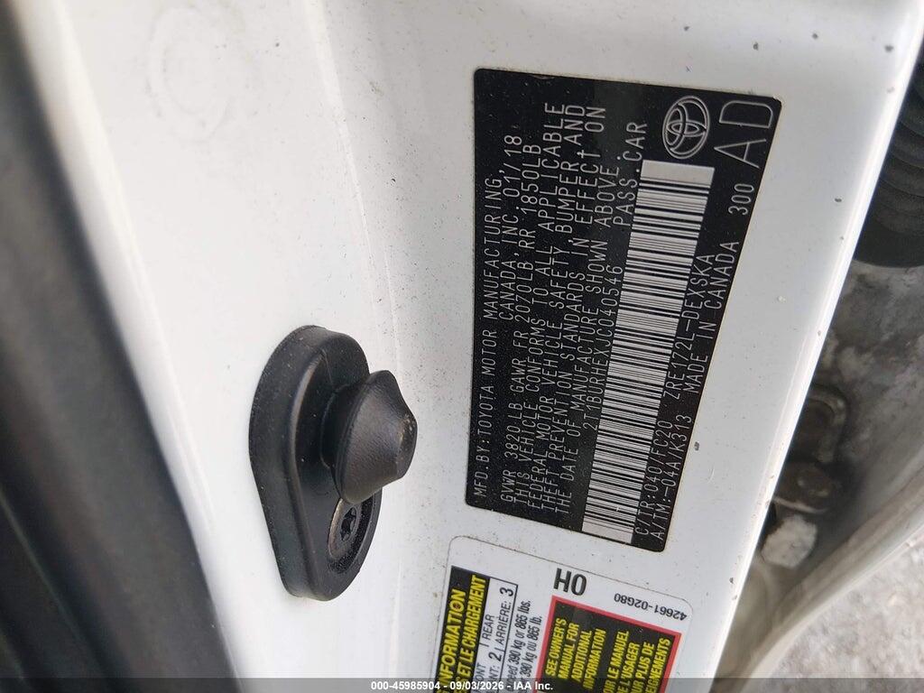 2T1BURHEXJC040546 2018 TOYOTA COROLLA photo no. 9