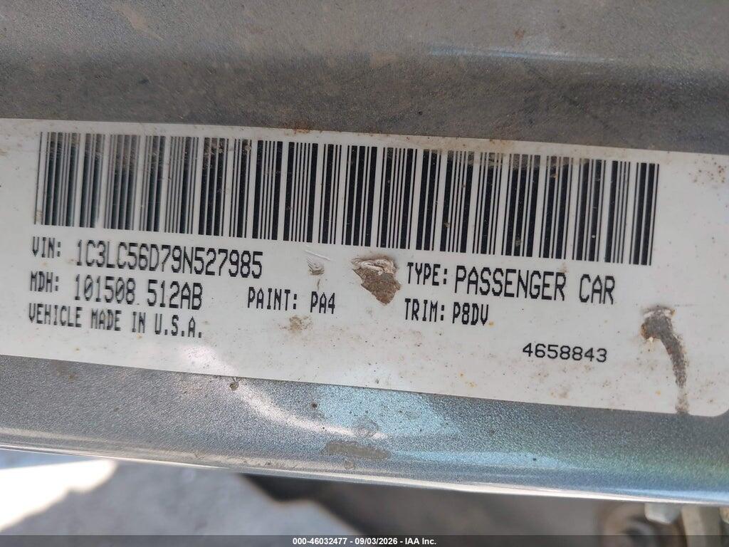 1C3LC56D79N527985 2009 CHRYSLER SEBRING photo no. 9