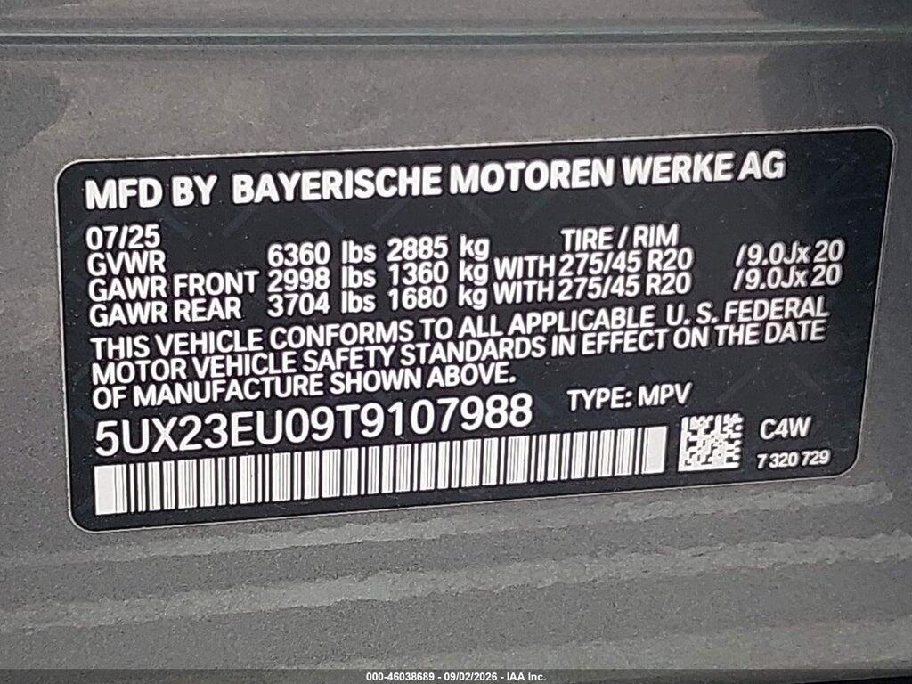 5UX23EU09T9107988 2026 BMW X5 photo no. 9