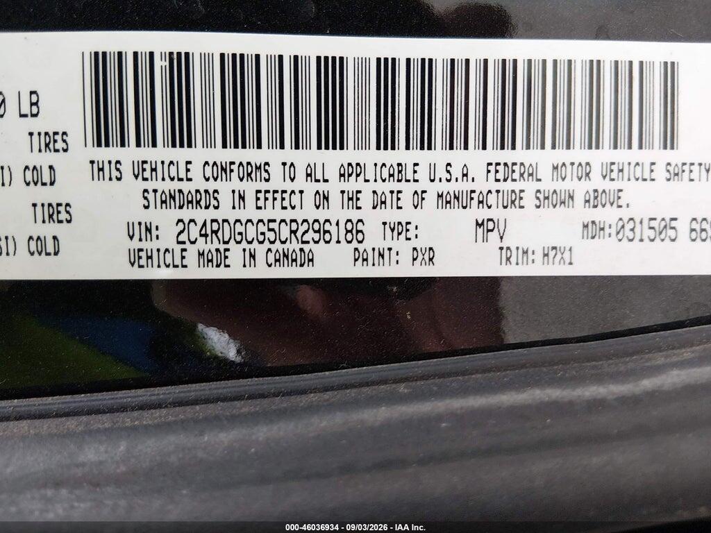 2C4RDGCG5CR296186 2012 DODGE GRAND CARAVAN photo no. 9