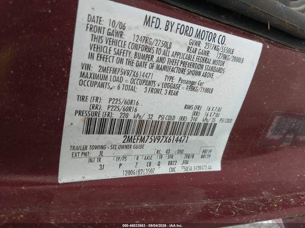2MEFM75V97X614471 2007 MERCURY GRAND MARQUIS photo no. 9