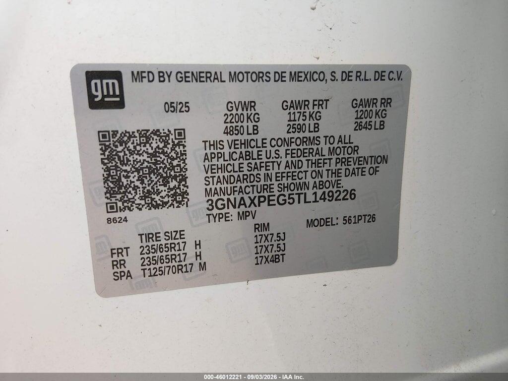 3GNAXPEG5TL149226 2026 CHEVROLET EQUINOX photo no. 9