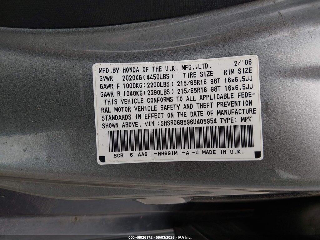 SHSRD68596U405954 2006 HONDA CR-V photo no. 9