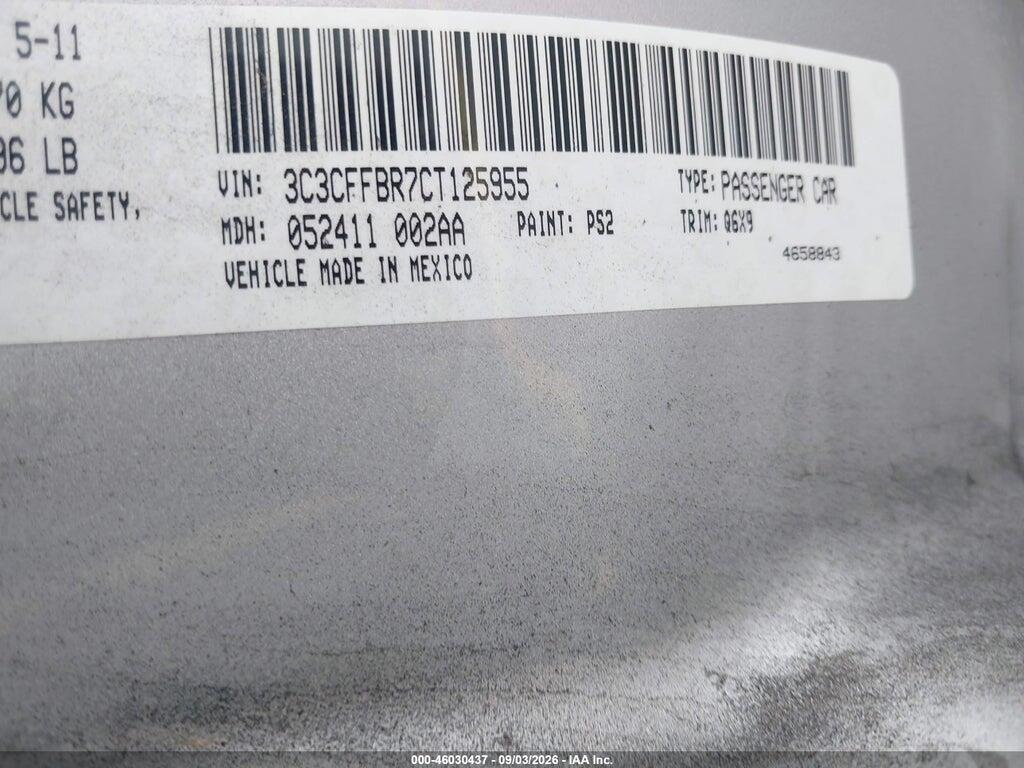 3C3CFFBR7CT125955 2012 FIAT 500 photo no. 9