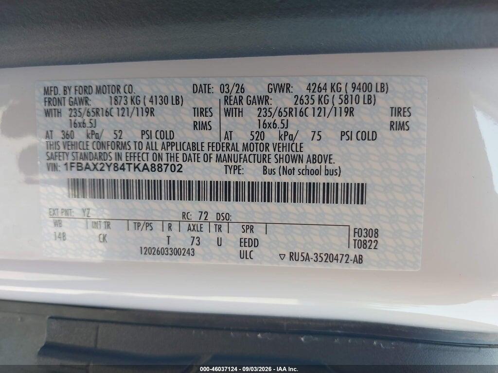 1FBAX2Y84TKA88702 2026 FORD TRANSIT-350 PASSENGER VAN photo no. 8