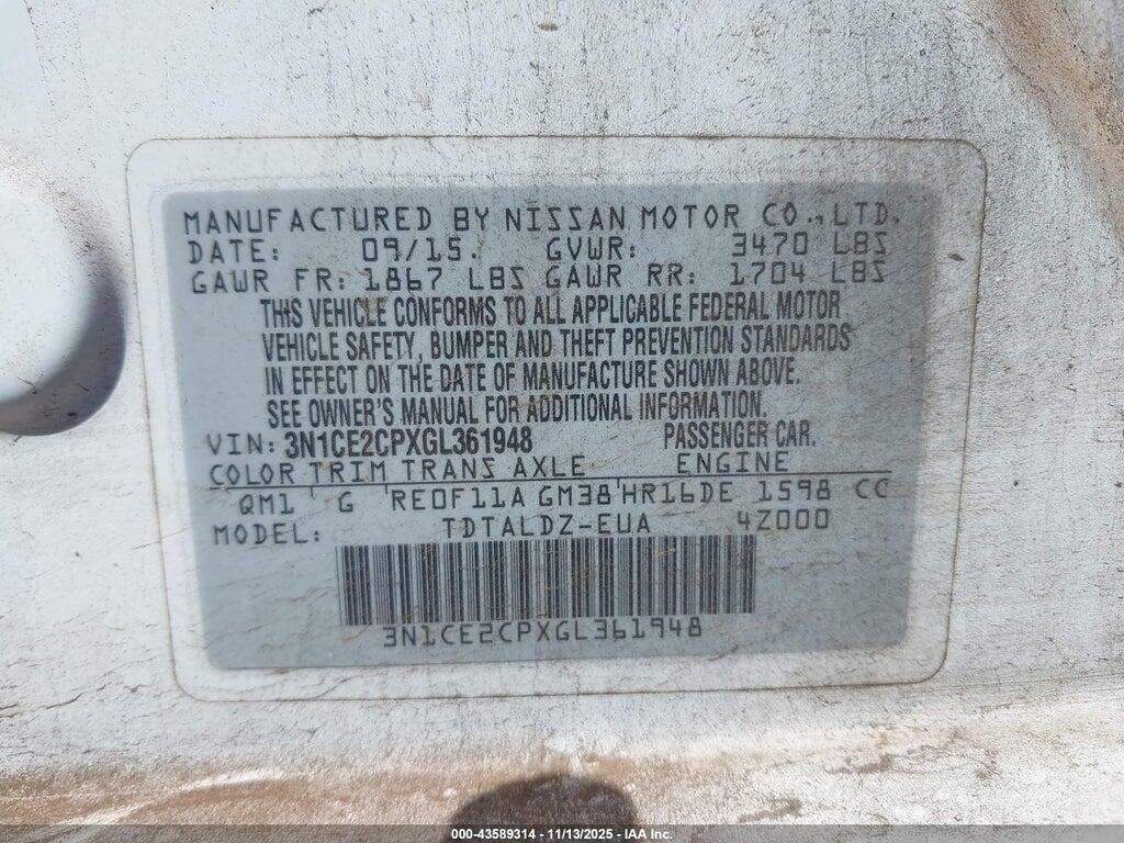 3N1CE2CPXGL361948 2016 NISSAN VERSA NOTE photo no. 9