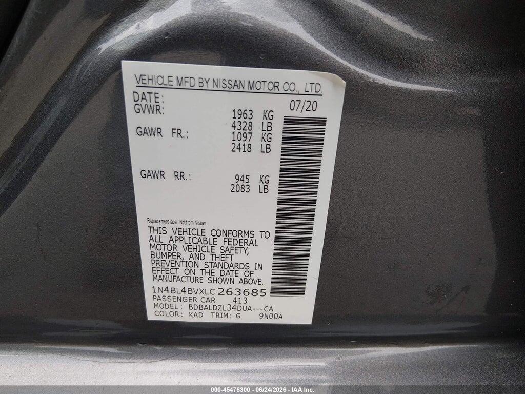 1N4BL4BVXLC263685 2020 NISSAN ALTIMA photo no. 9