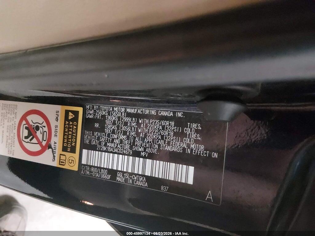 2T2BK1BA3AC024679 2010 LEXUS RX 350 photo no. 9