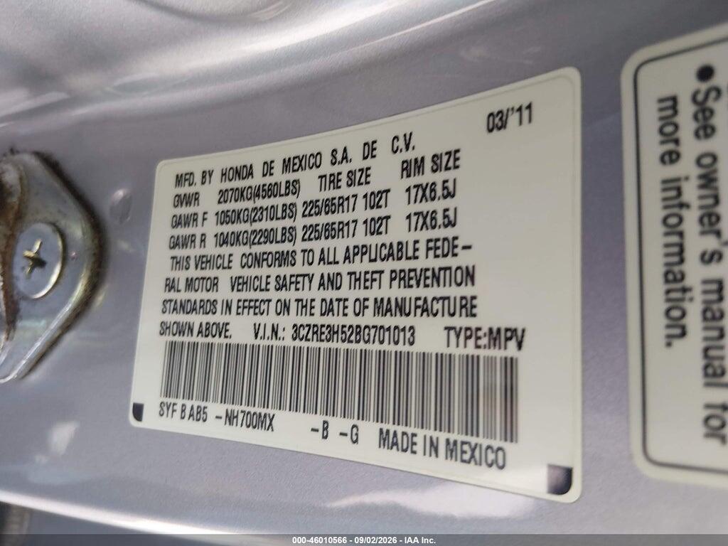 3CZRE3H52BG701013 2011 HONDA CR-V photo no. 9