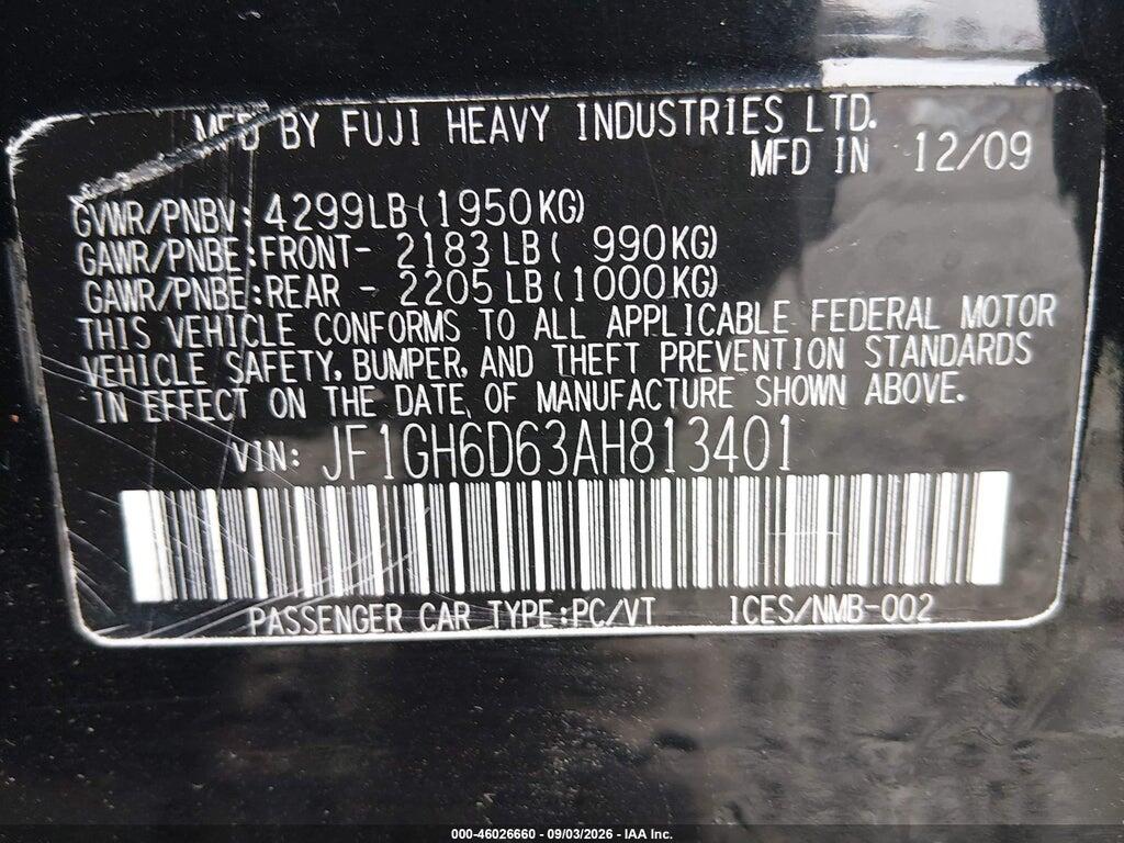 JF1GH6D63AH813401 2010 SUBARU IMPREZA OUTBACK SPORT photo no. 9