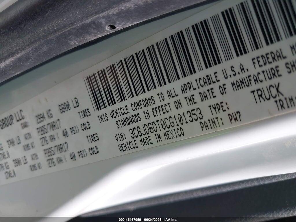 3C6JD6DT0CG101353 2012 RAM 1500 photo no. 9