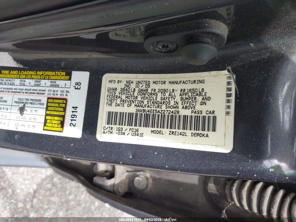 1NXBU4EE5AZ272428 2010 TOYOTA COROLLA photo no. 9