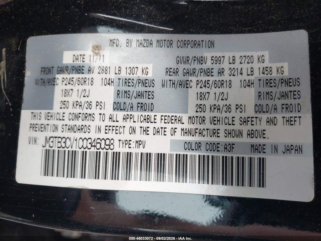 JM3TB3CV1C0346098 2012 MAZDA CX-9 photo no. 9