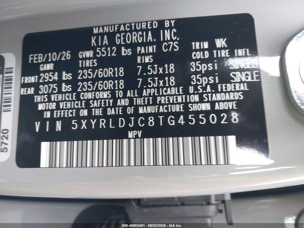 5XYRLDJC8TG455028 2026 KIA SORENTO photo no. 9