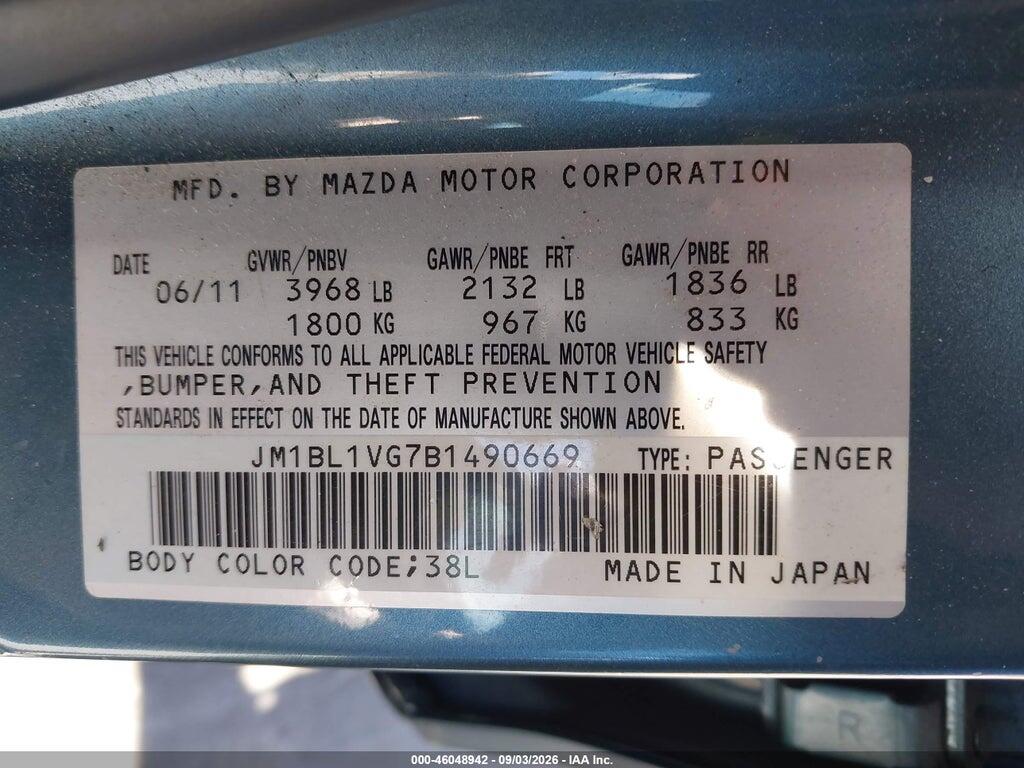 JM1BL1VG7B1490669 2011 MAZDA MAZDA3 photo no. 9