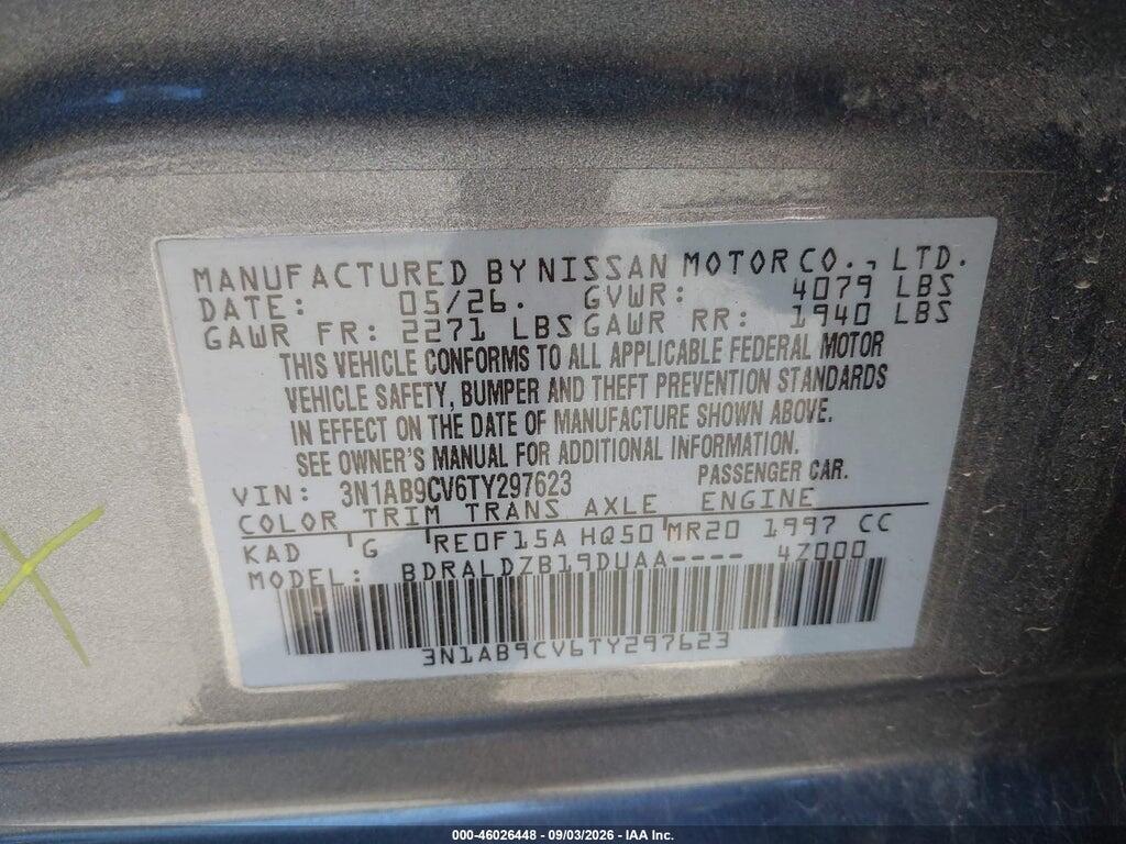 3N1AB9CV6TY297623 2026 NISSAN SENTRA photo no. 9