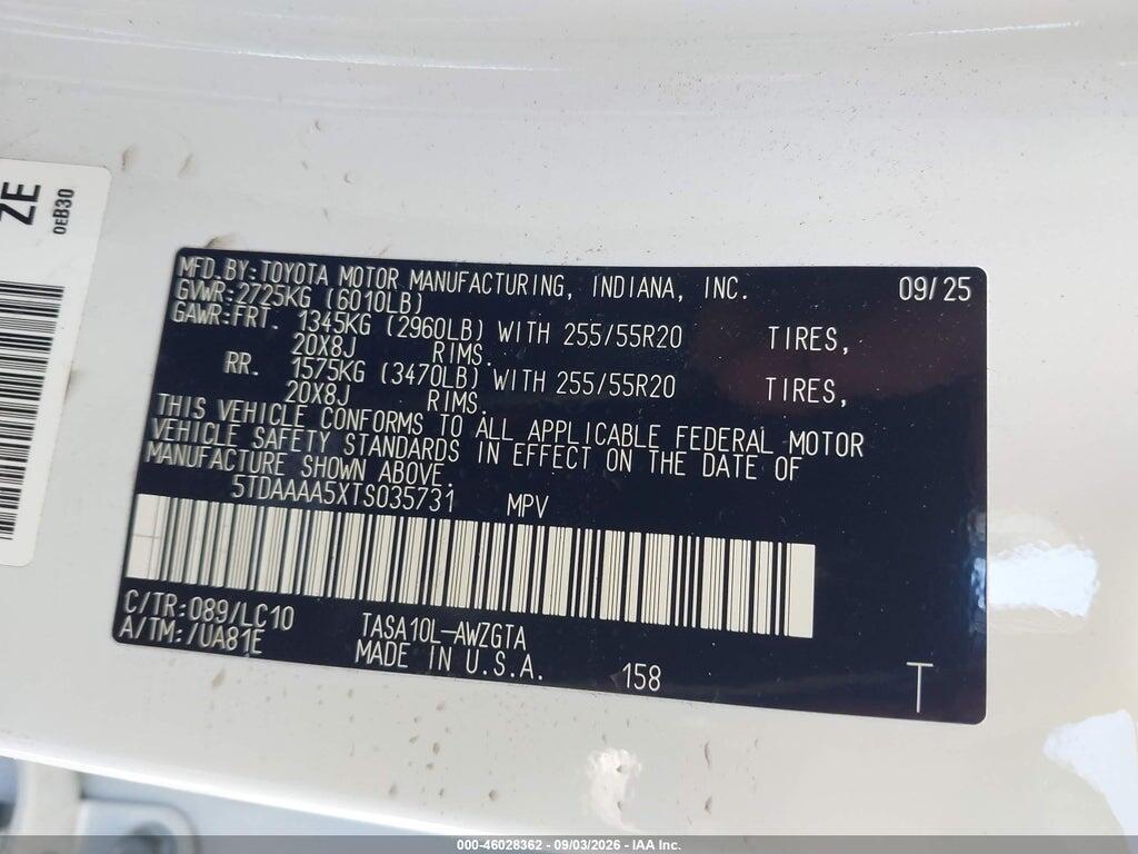 5TDAAAA5XTS035731 2026 TOYOTA GRAND HIGHLANDER photo no. 9
