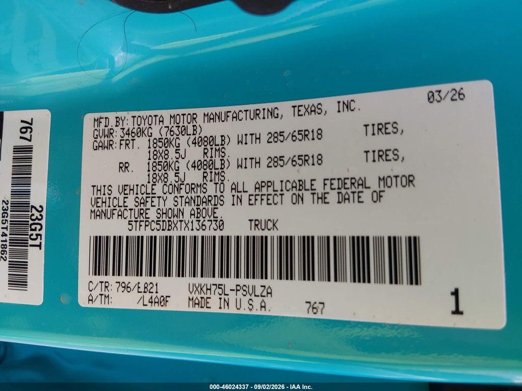 5TFPC5DBXTX136730 2026 TOYOTA TUNDRA HYBRID photo no. 9