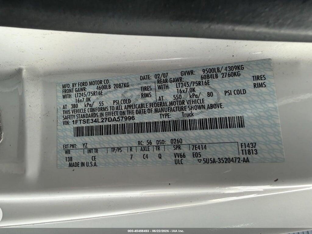 1FTSE34L27DA57996 2007 FORD E-350 SUPER DUTY photo no. 8