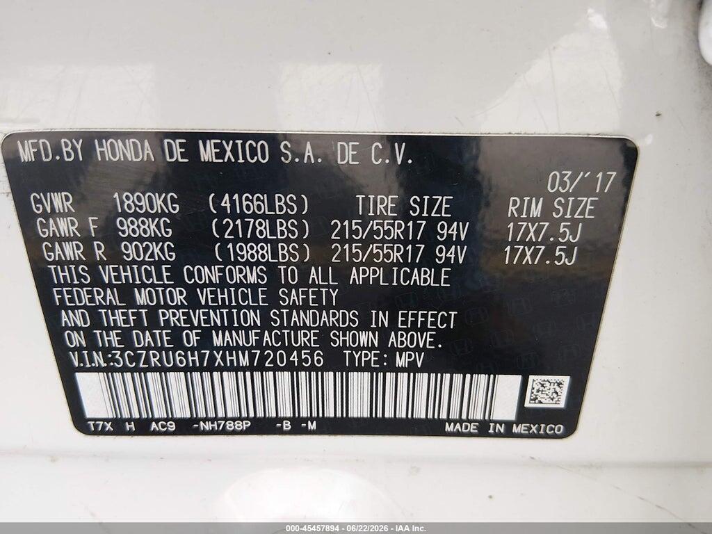 3CZRU6H7XHM720456 2017 HONDA HR-V photo no. 9