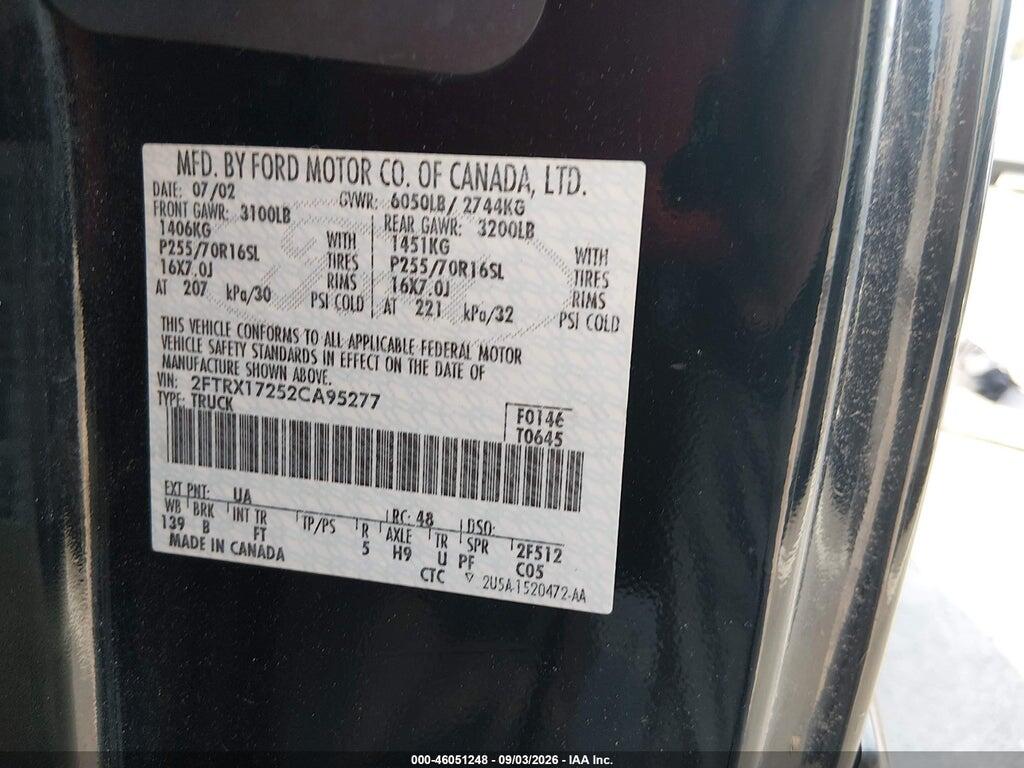 2FTRX17252CA95277 2002 FORD F-150 photo no. 9