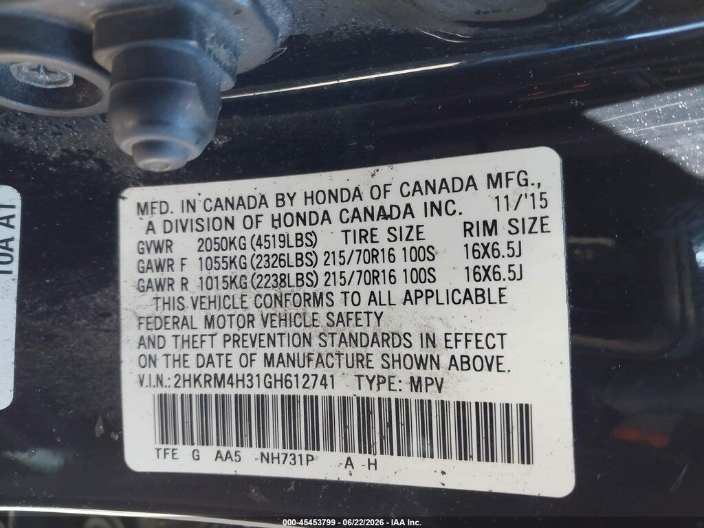 2HKRM4H31GH612741 2016 HONDA CR-V photo no. 9