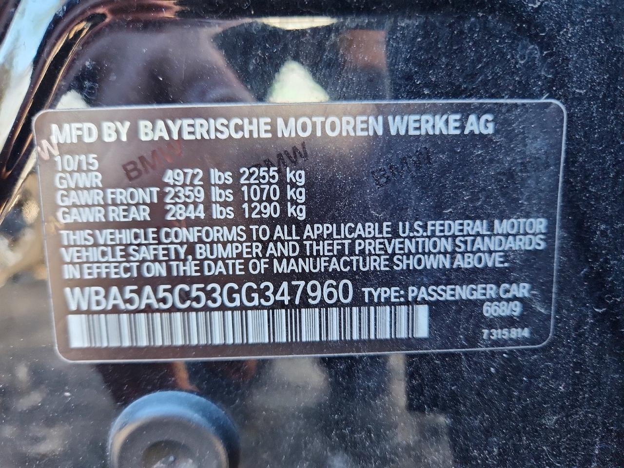 WBA5A5C53GG347960 2016 BMW 528 photo no. 12
