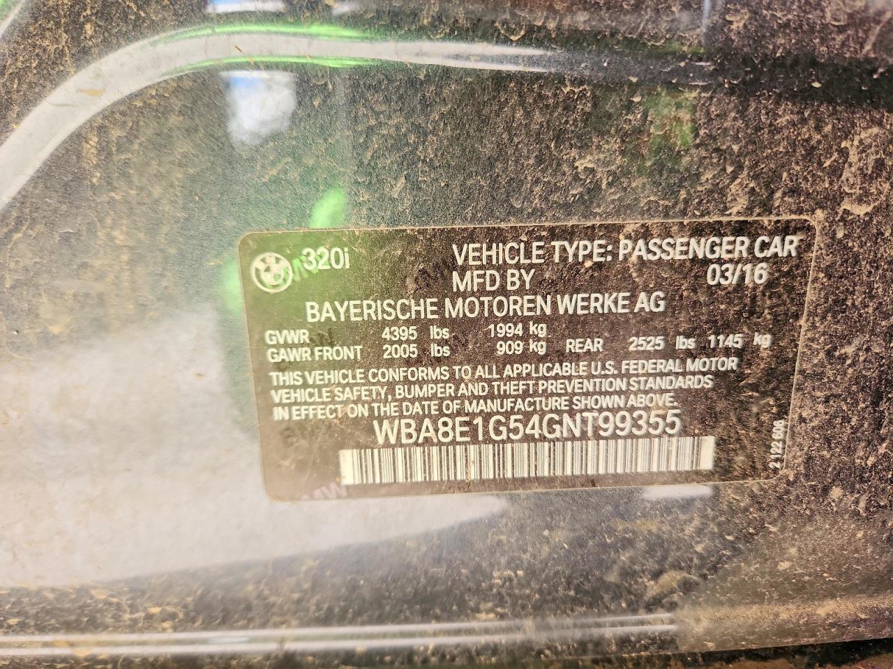 WBA8E1G54GNT99355 2016 BMW 320 photo no. 12