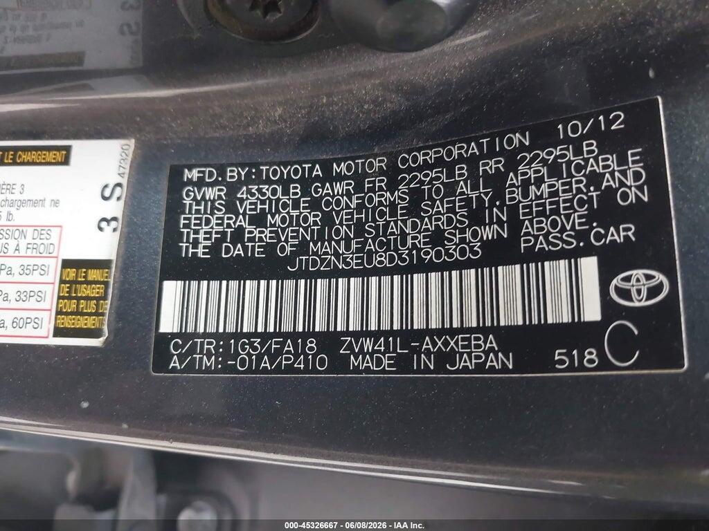 JTDZN3EU8D3190303 2013 TOYOTA PRIUS V photo no. 9