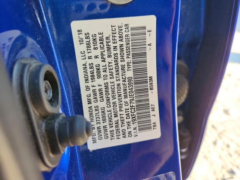19XFC2F79JE043990 2018 HONDA CIVIC photo no. 12
