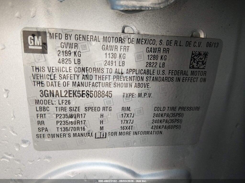 3GNAL2EK5ES508845 2014 CHEVROLET CAPTIVA SPORT photo no. 9