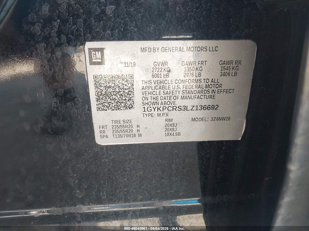 1GYKPCRS3LZ136692 2020 CADILLAC XT6 photo no. 9