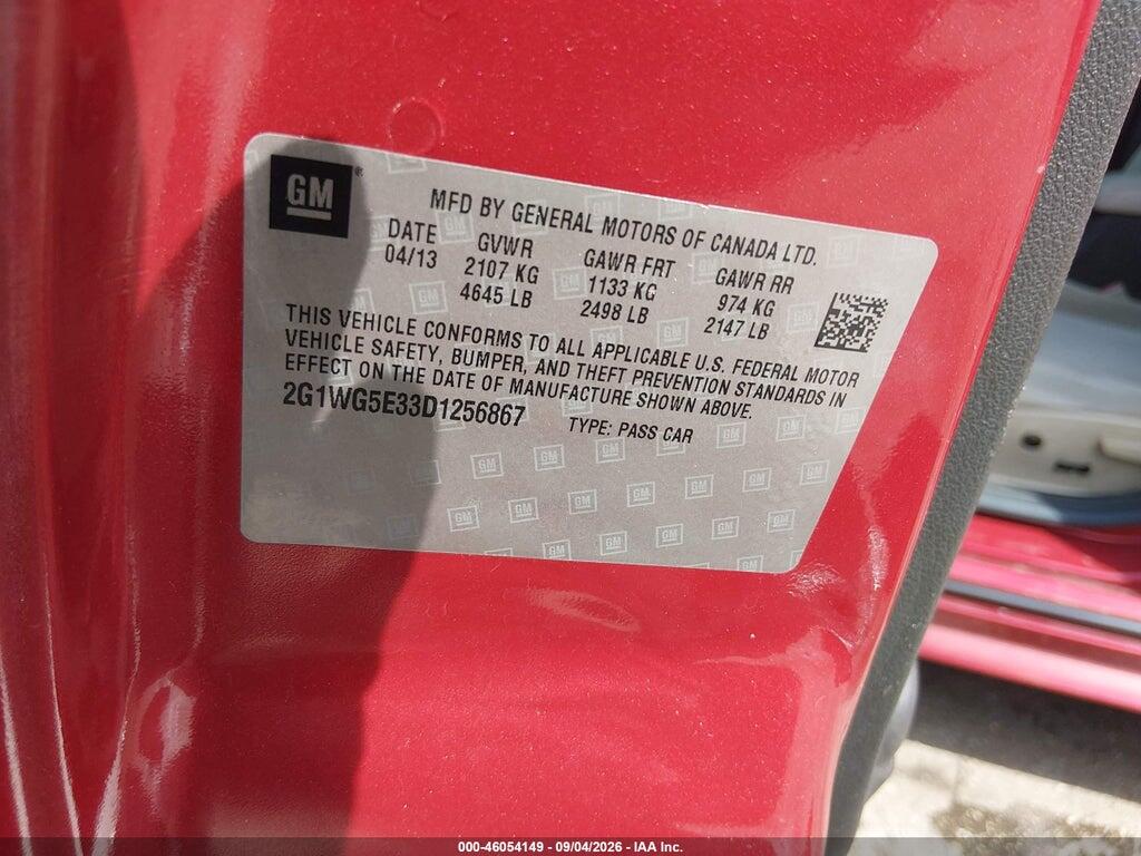 2G1WG5E33D1256867 2013 CHEVROLET IMPALA photo no. 9