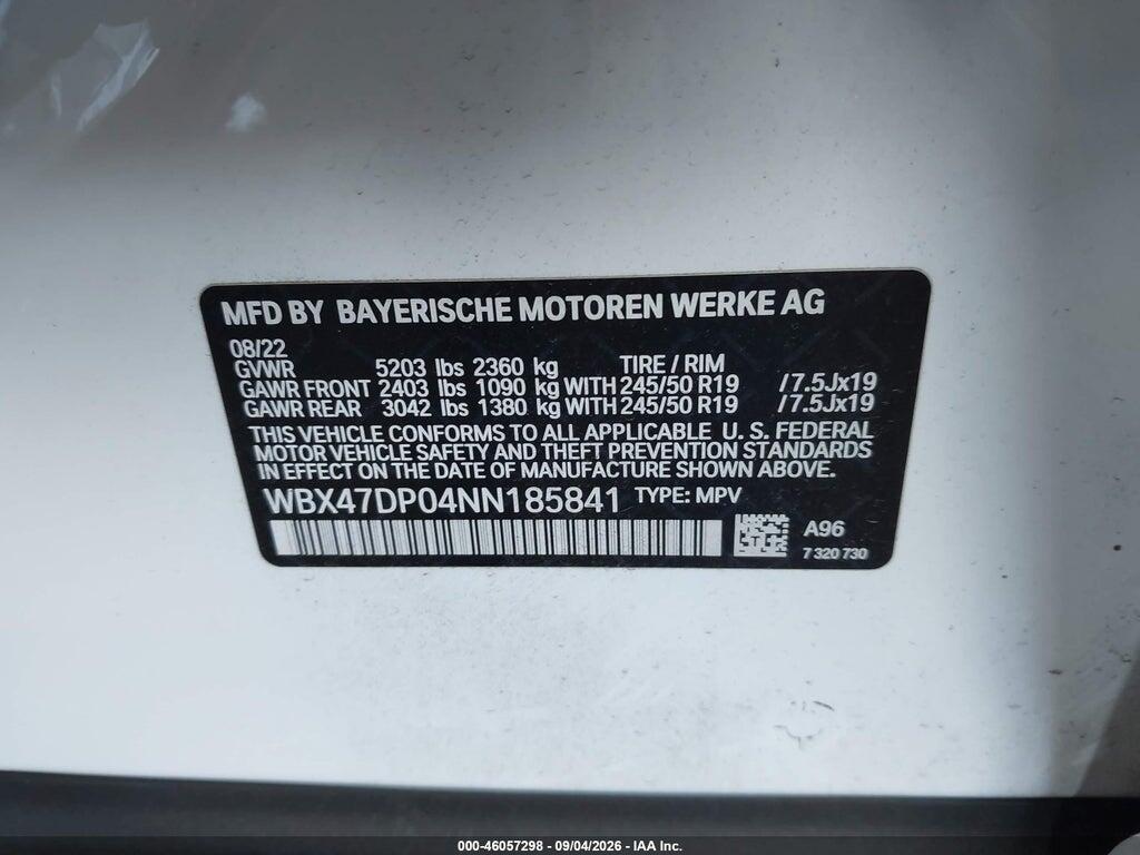 WBX47DP04NN185841 2022 BMW X3 photo no. 9