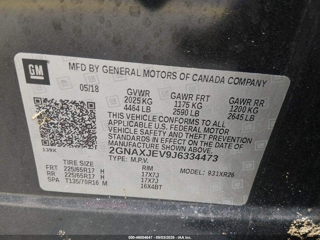 2GNAXJEV9J6334473 2018 CHEVROLET EQUINOX photo no. 9