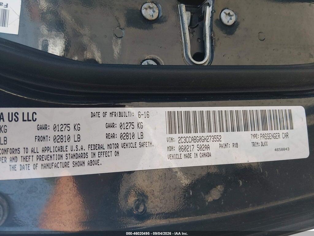2C3CCABG0GH273552 2016 CHRYSLER 300 photo no. 9