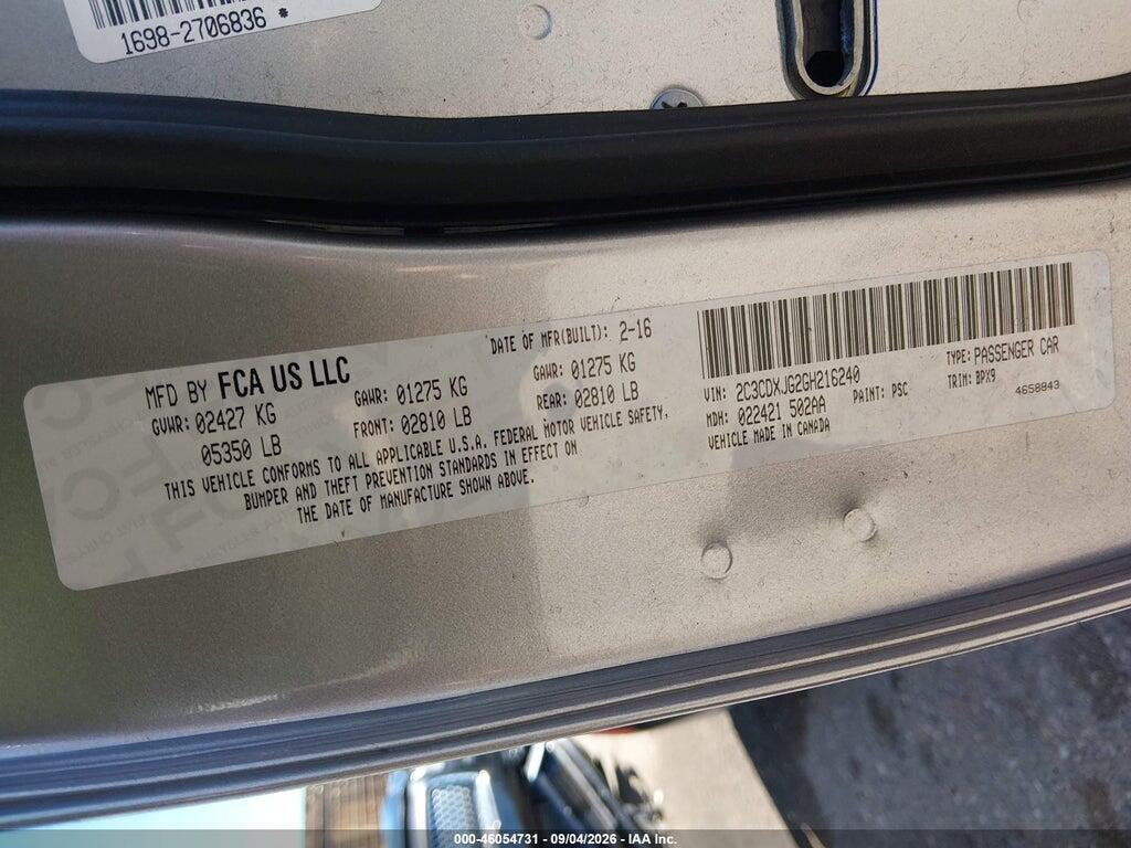 2C3CDXJG2GH216240 2016 DODGE CHARGER photo no. 9