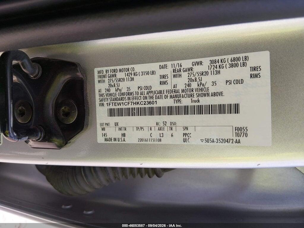 1FTEW1CF7HKC23601 2017 FORD F-150 photo no. 9