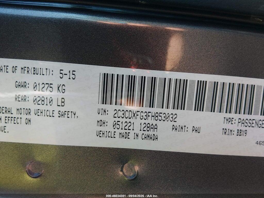 2C3CDXFG3FH853032 2015 DODGE CHARGER photo no. 9