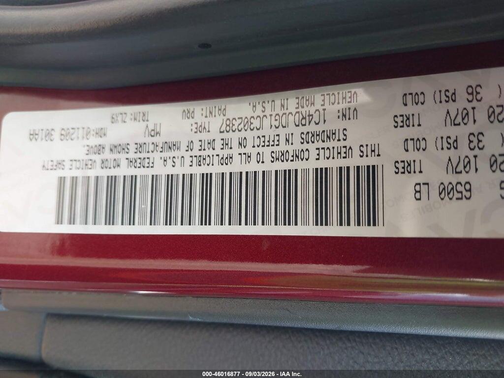 1C4RDJDG1JC302387 2018 DODGE DURANGO photo no. 9