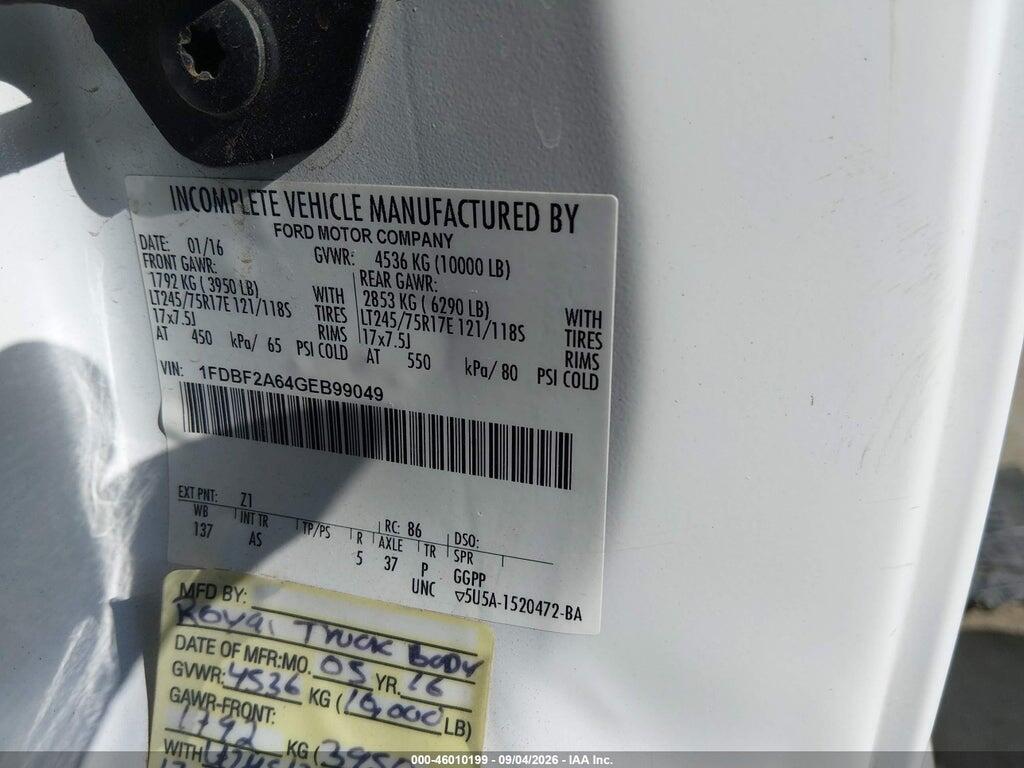 1FDBF2A64GEB99049 2016 FORD F-250 photo no. 9