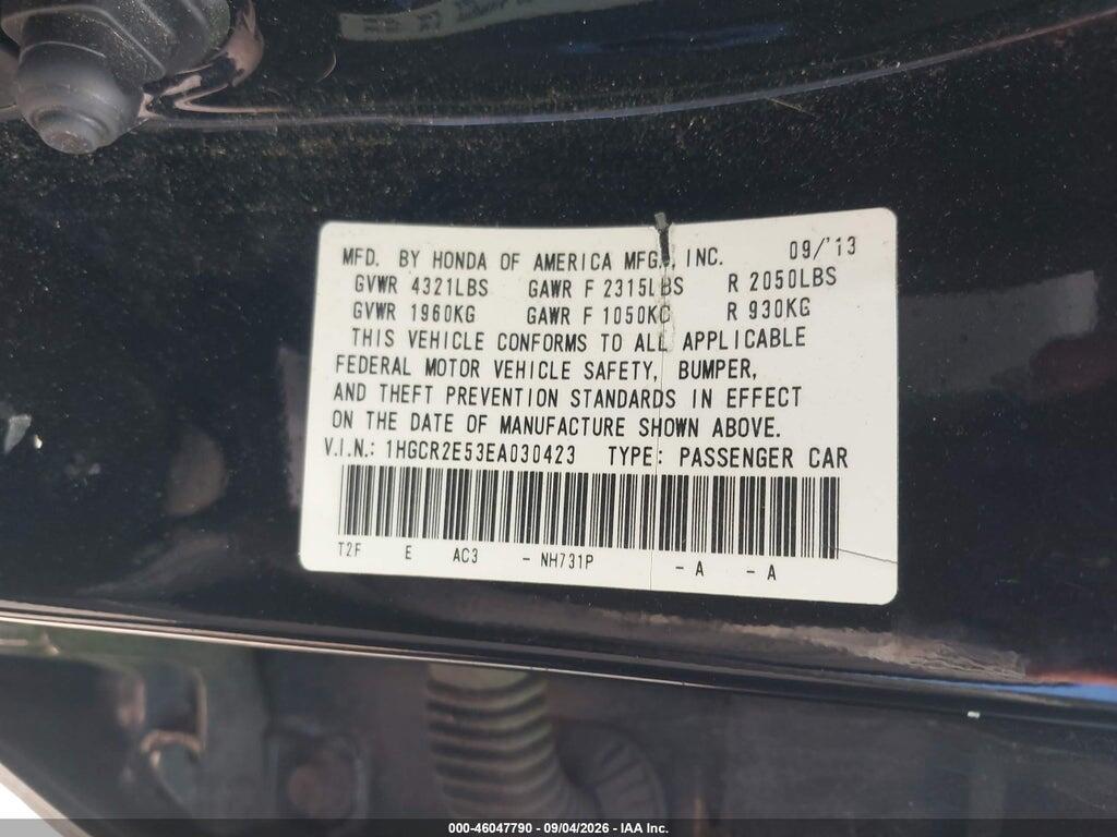 1HGCR2E53EA030423 2014 HONDA ACCORD photo no. 9