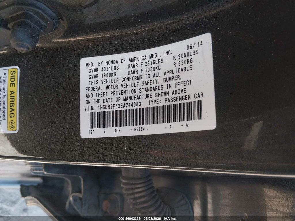1HGCR2F53EA244083 2014 HONDA ACCORD photo no. 9